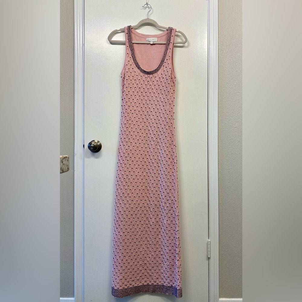 Cara Cara Zelda dress - A Beaded Pointelle Dress in a Lovely Blush Pink - Picture 4 of 5